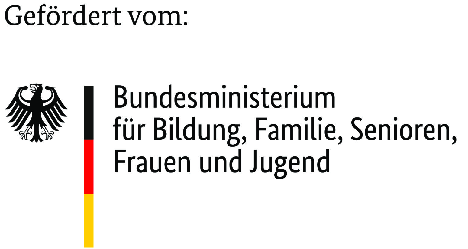 Logo des Bundesministerium für Familie, Senioren, Frauen und Jugend Logo des Bundesministerium für Familie, Senioren, Frauen und Jugend